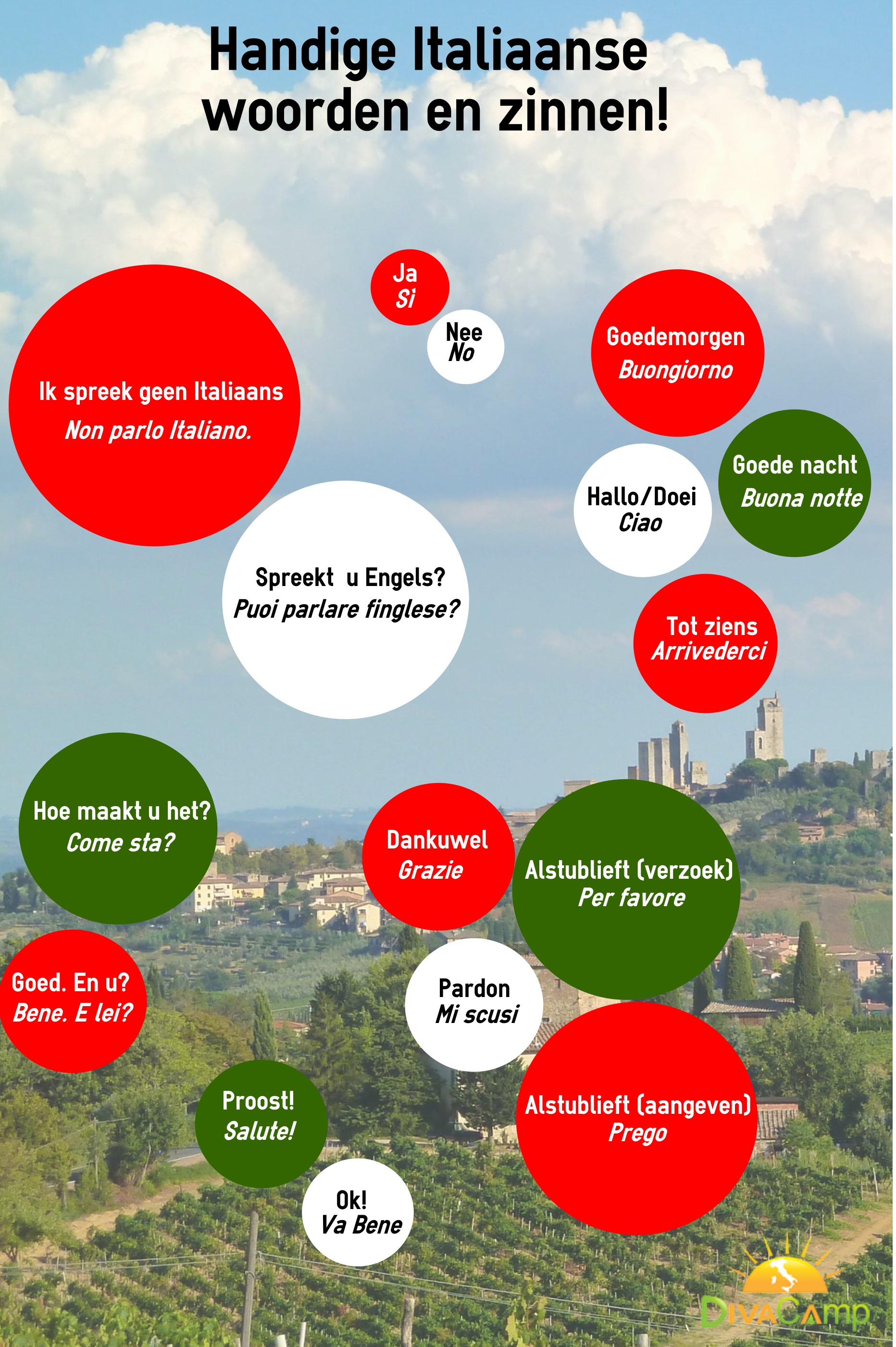 Italiaanse les van Divacamp- luxe ingerichte tenten in Toscane